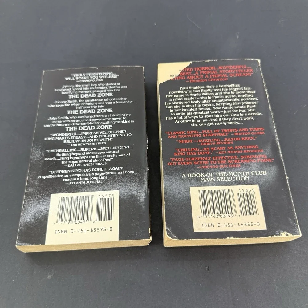 Lot Of 2 Paperback Stephen King Books Misery The Dead Zone